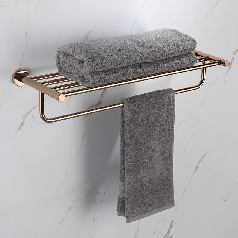 304 Stainless Steel Polishing Rose Golden Bathroom Hardware Towel Rack Toliet Paper Holder Towel Ring Hook Bathroom Accessory