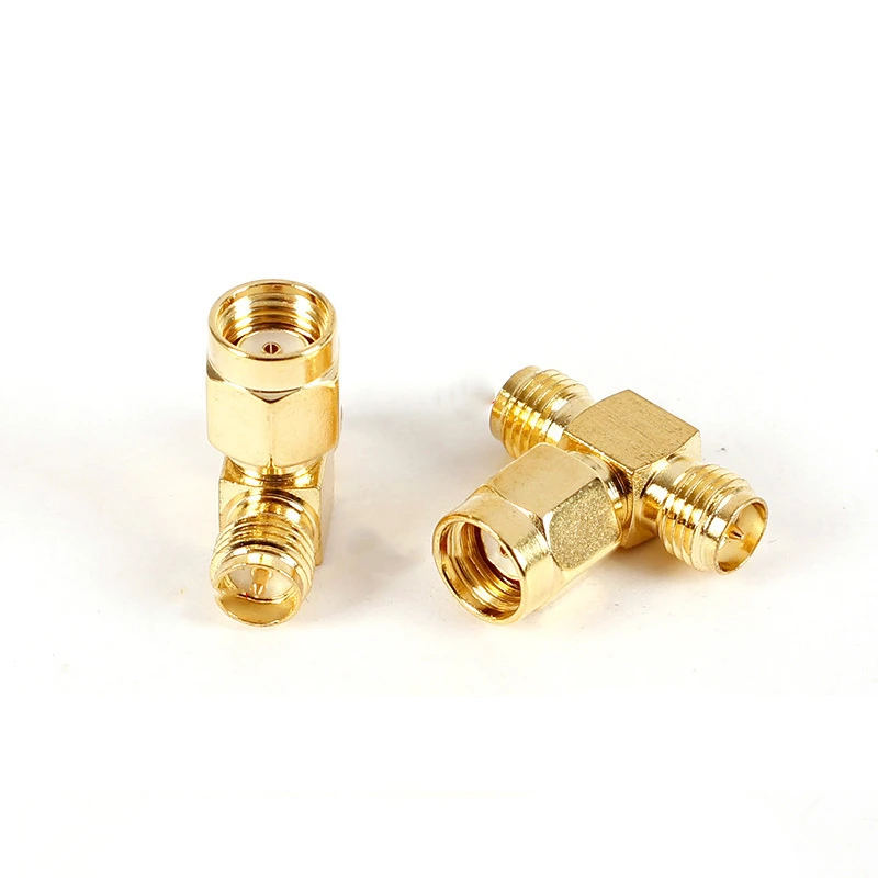 100Piece/Lot SMA T Type Splitter RF Adapter SMA RP-SMA Male Female to Dual RP SMA Female Triple Tee 3 Way Connector Wholesale