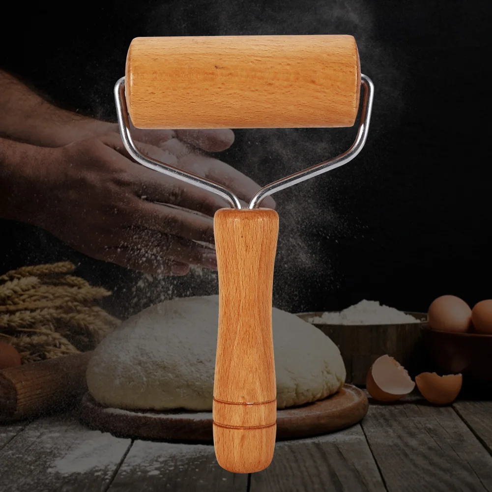 Wooden Rolling Pin Pastry and Pizza Dough Roller Manual Baker Roller Smooth Surface Baking Tool for Kitchen Cake Pizza Bread