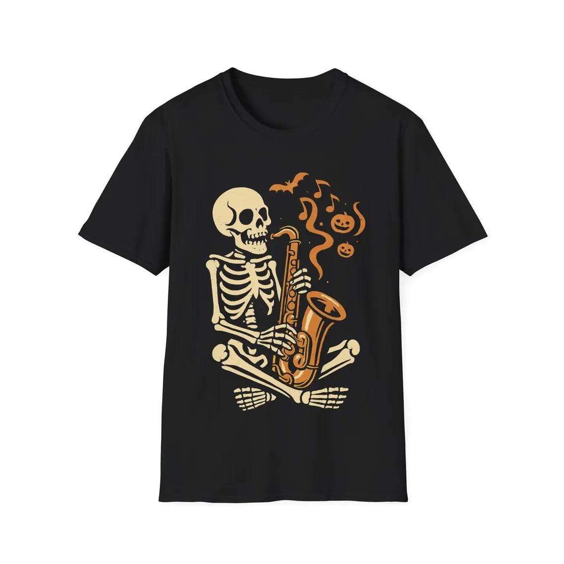 

Halloween Skeleton Jazz T-Shirt Spooky Music Shirt Jazz Halloween Gift Jazz Music Halloween Shirt Halloween Saxophone Shirt