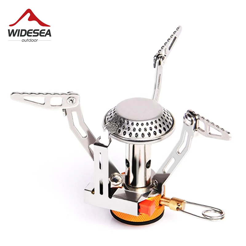 Widesea Mini Gas Folding Stove Outdoor Burner Camping Portable Oven Cooking Furnace Picnic Hiking Backpacking Supplies Box