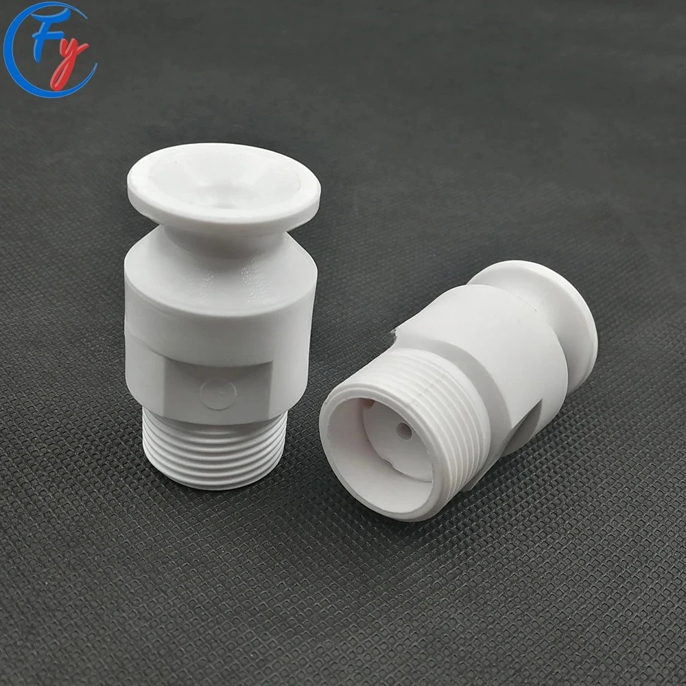 2Pcs 3/4 Inch PTFE Full Cone Spray Nozzle MFP Maximum Free Passage Nozzle Anti-Clogging Industrial Chemical Spraying Accessories