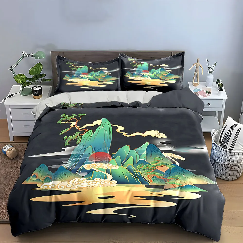 

"Landscape Art Decor Set" Bedding Set with 1 Duvet Cover 2 Pillowcases Single Double King Queen, Gift