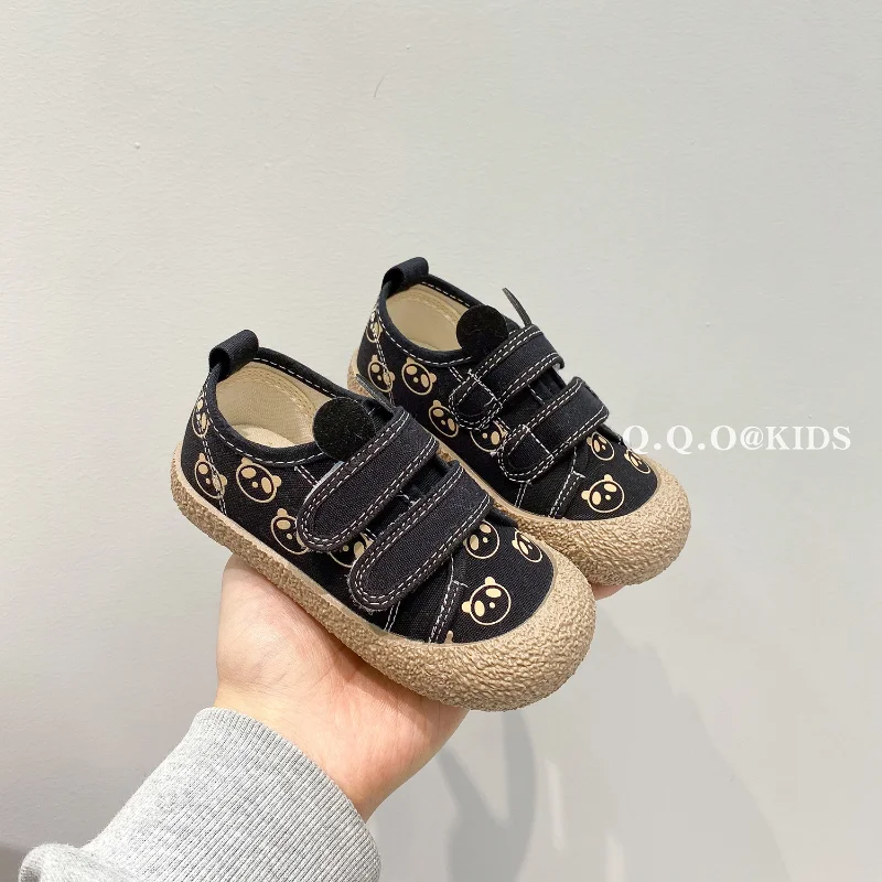 2023 Kids Shoes for Girls Children Cute Panda Canvas Shoes Kindergarten Anti-slip Shoes Toddler Girl Casual Chunky Sneakers