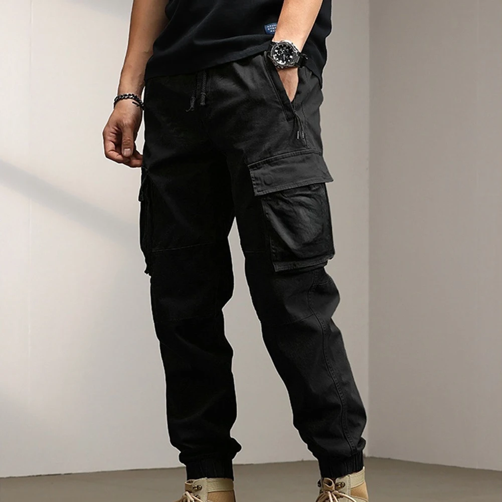 Outdoor-Overalls für Männer lässige einfarbige Cargo hose leichte Dehnung geeignet für Frühling Herbst grau schwarz grün m 3xl