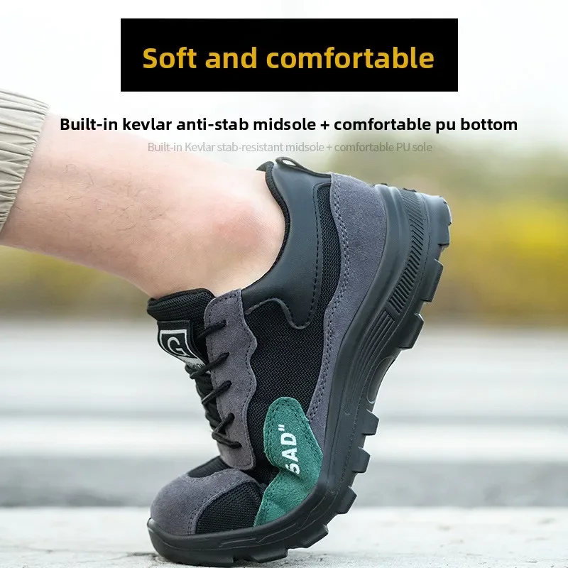DurableLabor Insurance Shoes Are Breathable And Lightweight In Summer With Solid Soles Anti-smashing Anti-piercing And Wear-resi