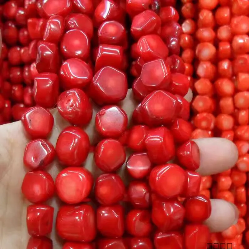 Loose Beads pink red  Coral baroque oval 10-12mm Wholesale for DIY for jewelry  38cm gems stone