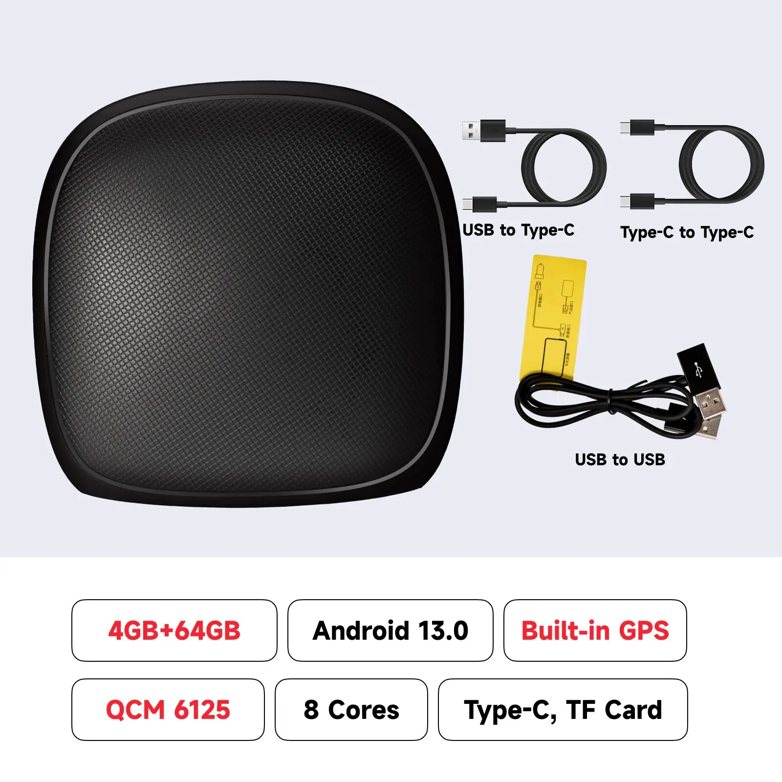 CarPlay Ai Box 8 + 128G Android 13 Draadloze Carplay Android Auto QCM6125 8-Core CPU 4G LTE voor VW Audi Kia Fiat