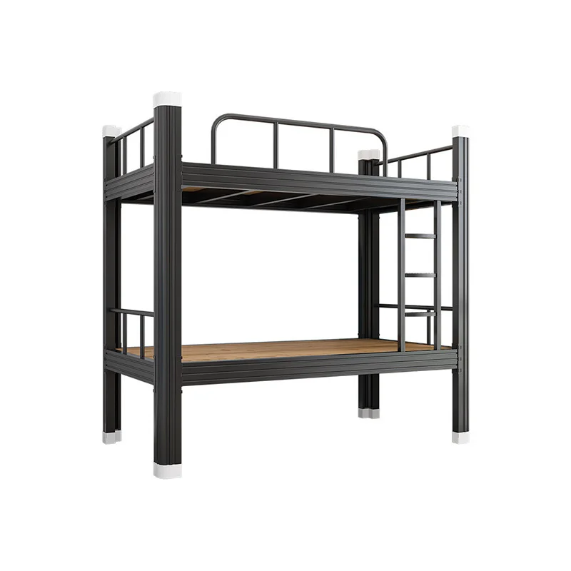 Customized Heavy Duty Metal Bunk Beds With 2 Storage Drawers Guardrails Ladders Factory Supply For Dormitory Hotel