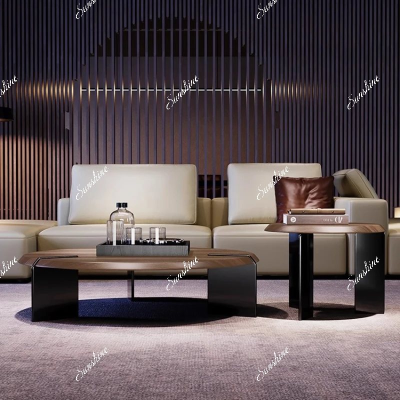 Italian light luxury coffee table Modern simple round coffee table, large and small apartment living room