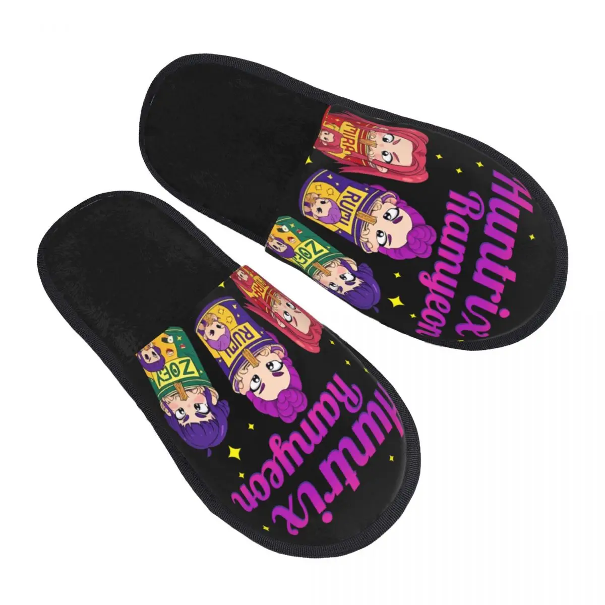 

Kpop Demon Hunters Huntrix Rumi Mira Zoey Ramyeon Guest Slippers for Spa Women Custom Print House Slipper