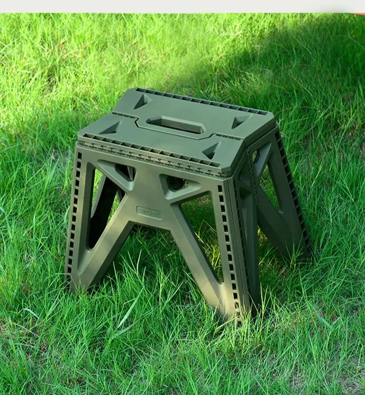 2023 Outdoor Plastic Folding Stool Thickened Hand Carried Adult Low Stool Maza Kids Small Bench Camping Portable Fishing Stool