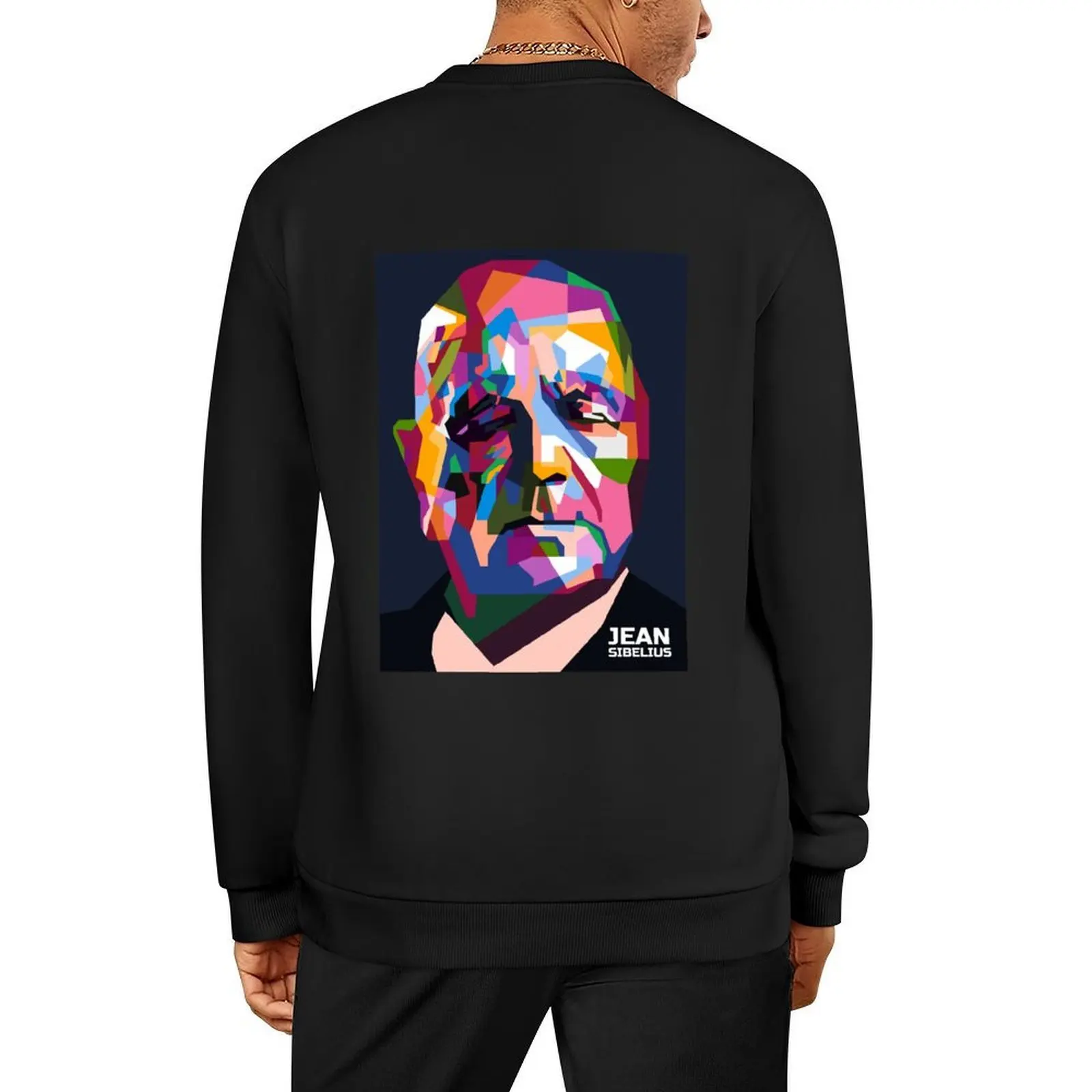 

Abstract Popart Jean Sibelius in WPAP Pullover anime clothing graphic t shirts men autumn new products mens clothes sweatshirt
