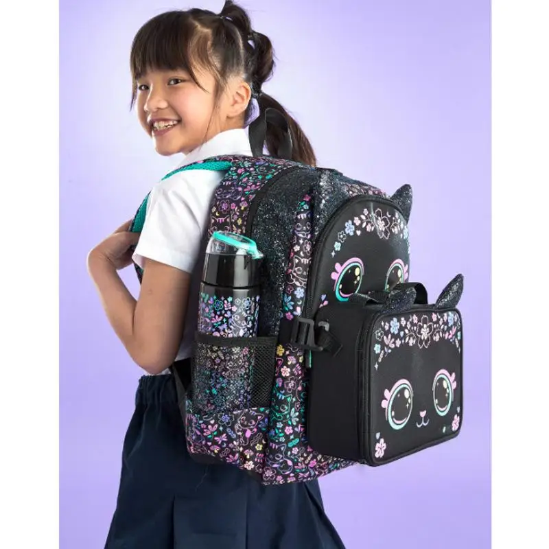 

Big Eye Cat Cosplay Anime Gradual Change Schoolbag Backpack with Trolley for Primary And Middle School Girls
