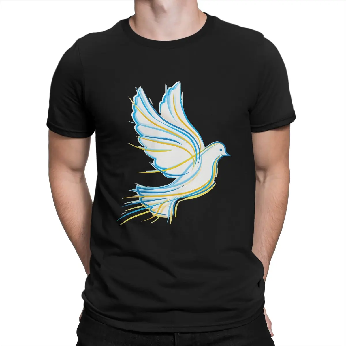 Peace Dove Crewneck TShirts Ukrainian Distinctive Men's T Shirt Hipster Clothing 6XL