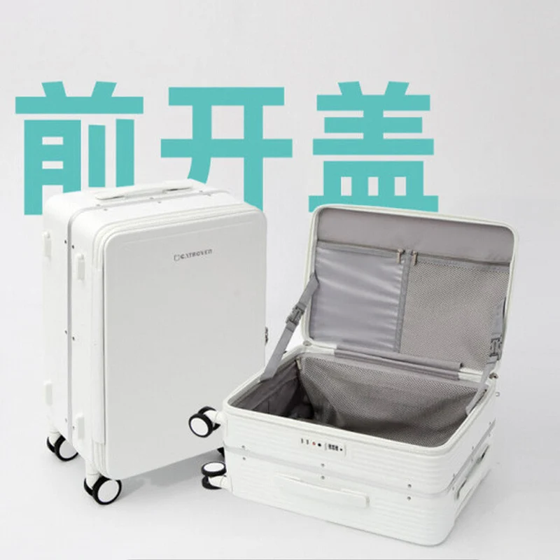 

Aluminum Frame Side Opening Large Capacity Travel Suitcase Trolley Case Female 20 inch Business Trip Boarding Password Luggage