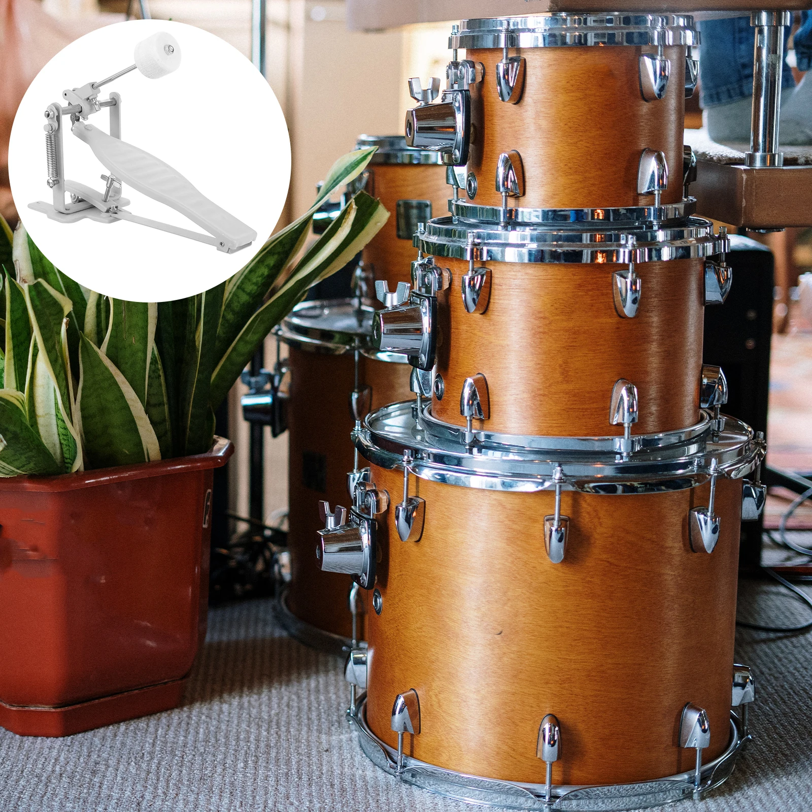 

Sturdy Single Bass Replacement Parts For Kit Percussion Instrument Accessory Durable Metal Kick Pedal Drum Set Beginner Drum