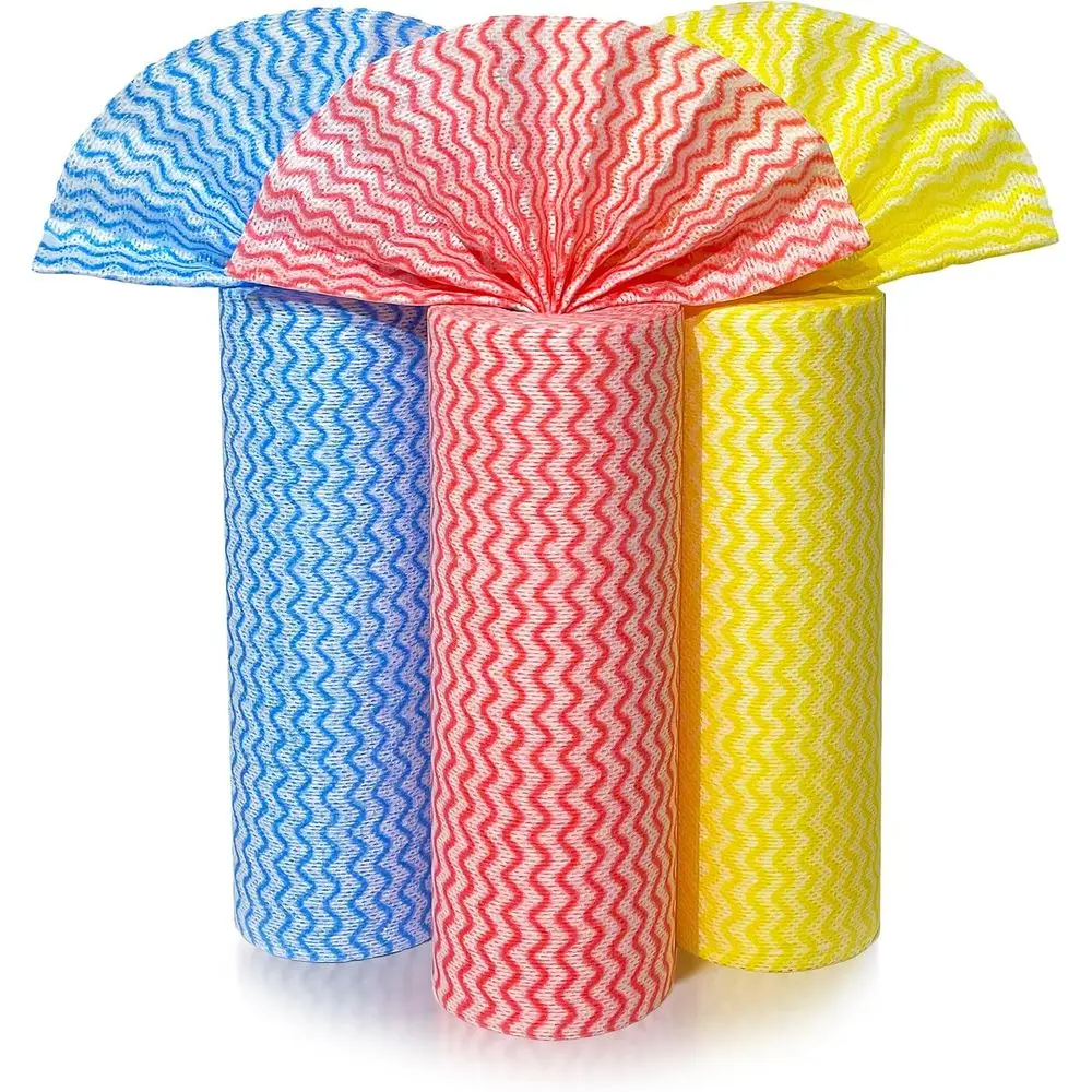

Reusable Wipe Rolls, 150-Sheets, Kitchen & Bath Cleaning Towels, Tear with One Hand