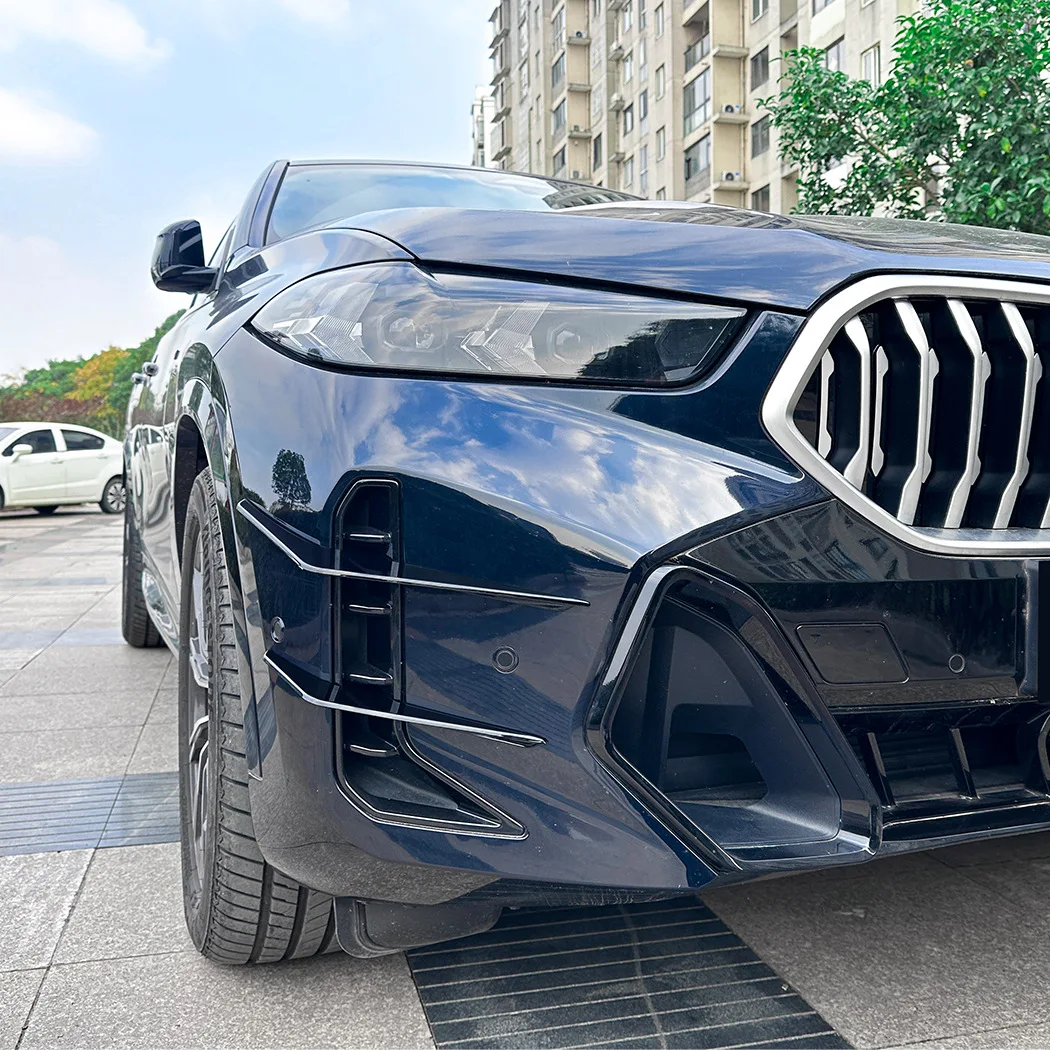 

For BMW X6 G06 LCI M Sport 2023-2025 Front Bumper Spoiler Splitter Air Vent Fog Lamp Grille Trim