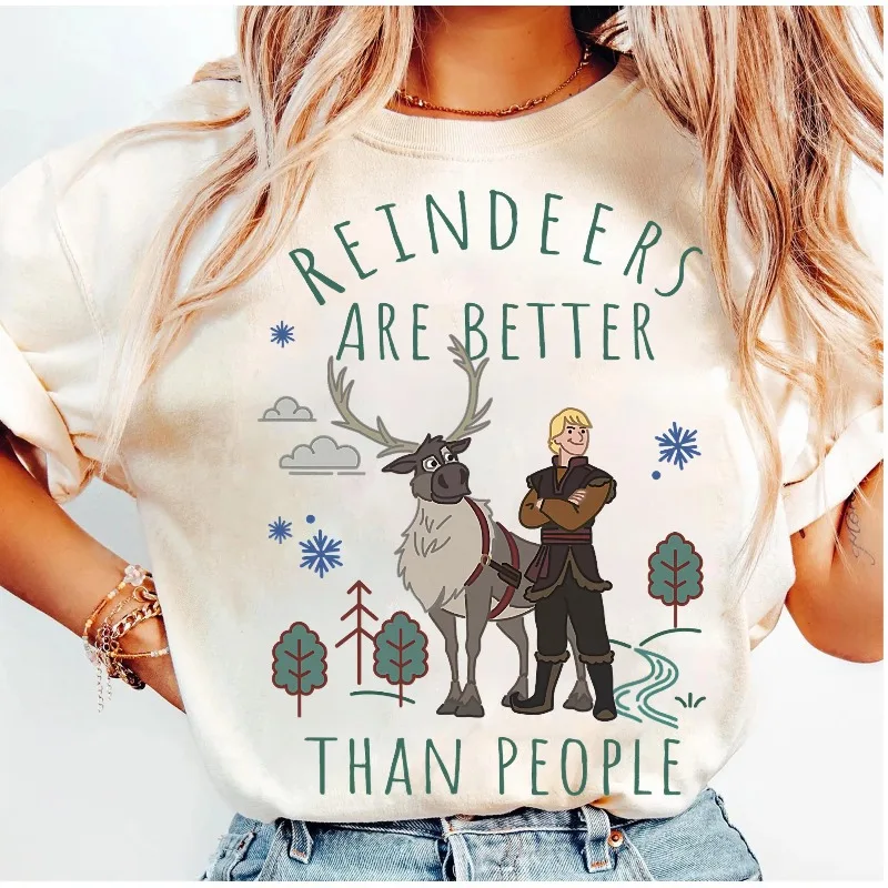 

Футболка Disney Frozen Kristoff & Sven Reindeers Are Better, футболка Disneyland Trip, семейная рубашка Disney, одежда для путешествий Disneyland