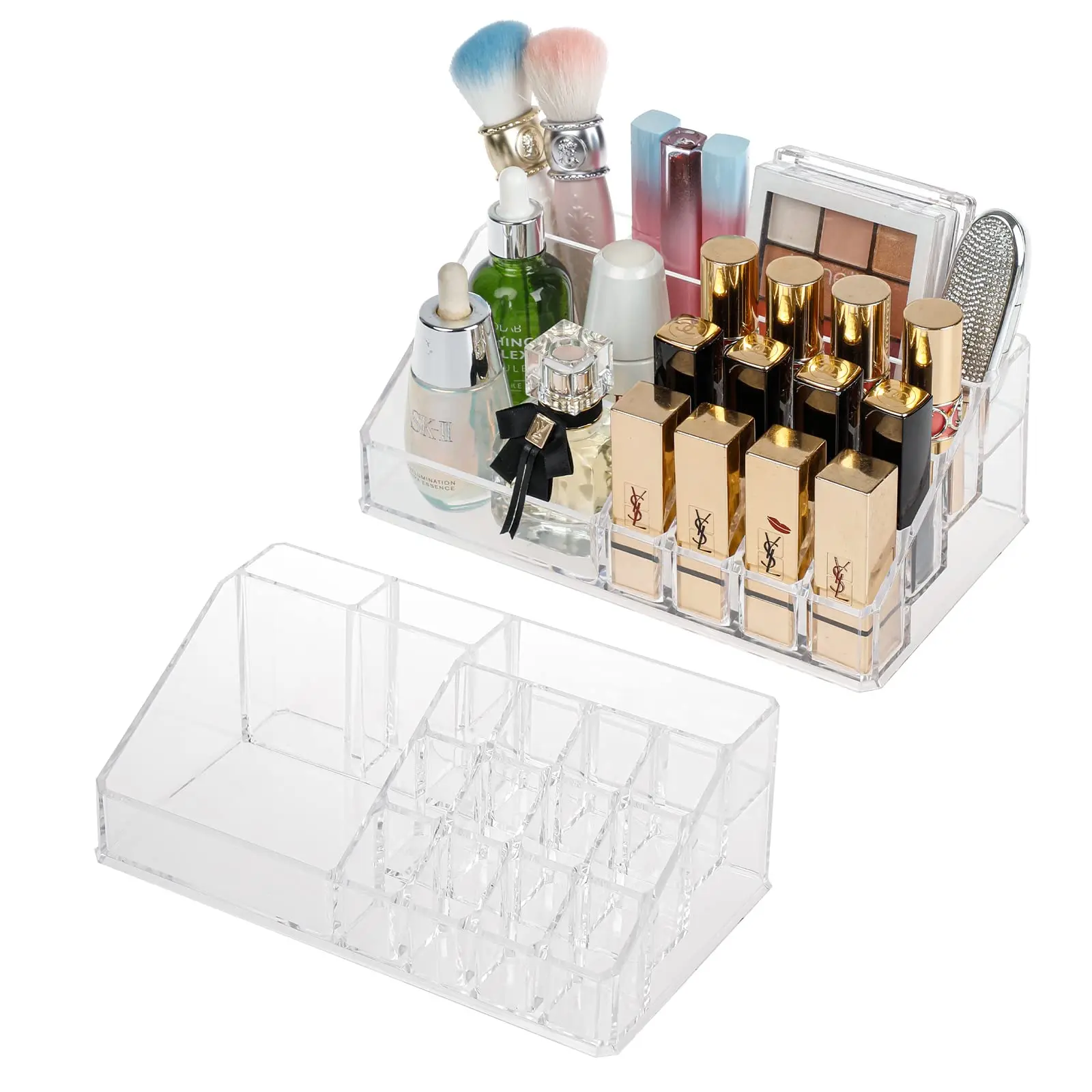 Durchsichtiger Kosmetik-Aufbewahrungsbox-Organizer, Make-up-Aufbewahrung aus Kunststoff für Badezimmer, Theke, Kommode, Waschtisch