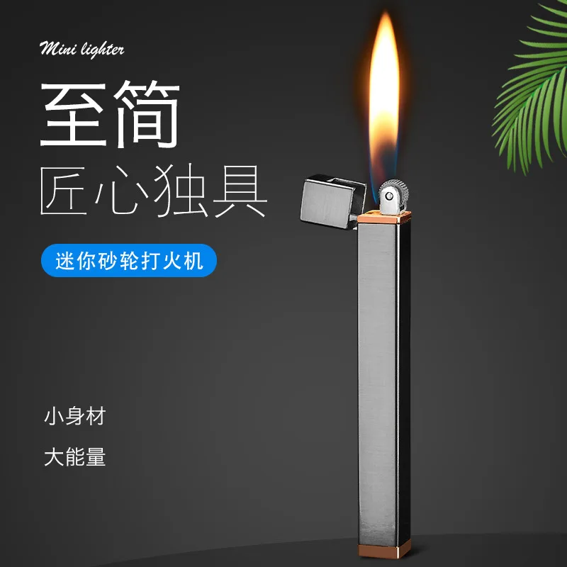 Metal Free Fire Torch Lighter Portable Long Strip Refillable Gas Windproof Lighter Windproof Butane Cigarette Compact Lighter