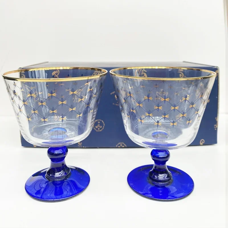 Cobalt Blue Net Crystal Glass, Red Wine Glass, Whisky Pair Glass, Goblet, Juice Cup, Light Luxury, Wedding Gift