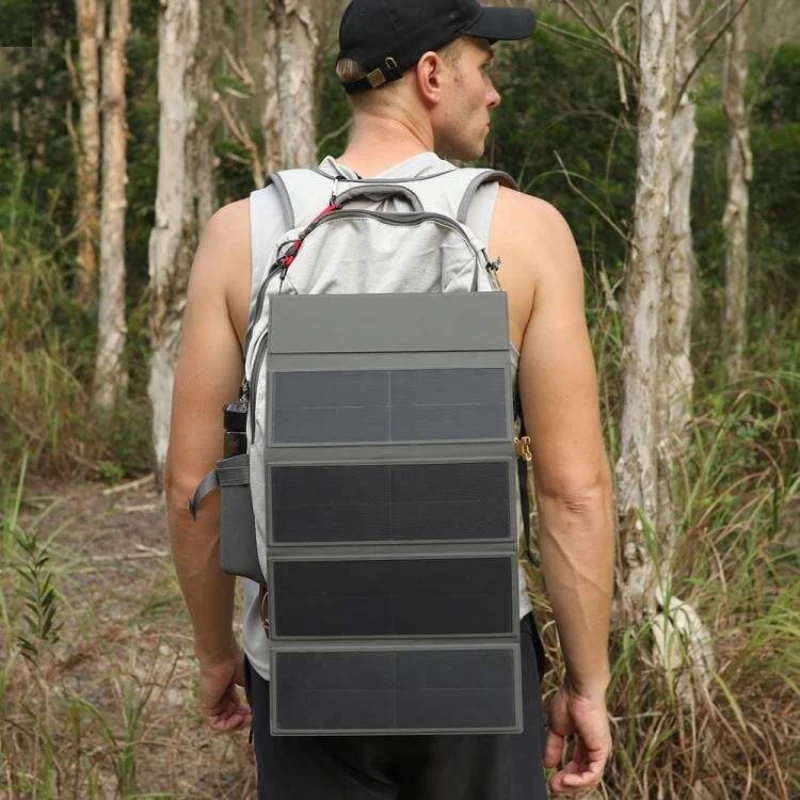 Waterproof Foldable Dual Usb Solar Panel For Camping Backpacking Compatible With Phones Power Banks Tablets