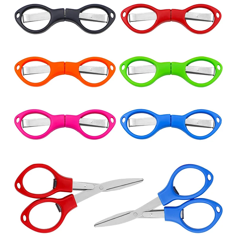 

1PC Portable Folding Scissors Carbon Steel Fishing Line Cutting Tools Mini Tackle Supplies Multifunctional Needlework Scissors