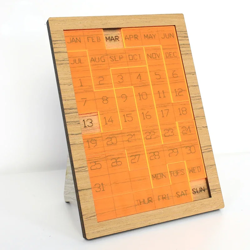 A Puzzle a Day Super Hard Calendar Time Puzzle Intelligence Brainy Wooden Adult Puzzle Game Gift