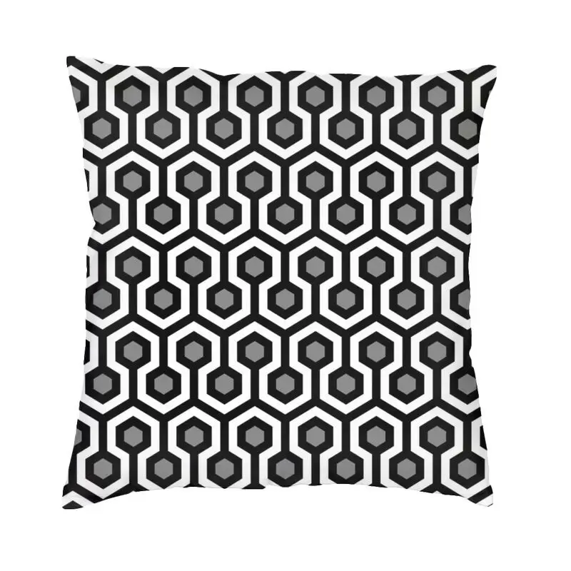 Geometric Pattern Looped Hexagons Cushion Cover Home Decor Print Mid Century Modern Overlook Hotel Carpet Throw Pillow for Car