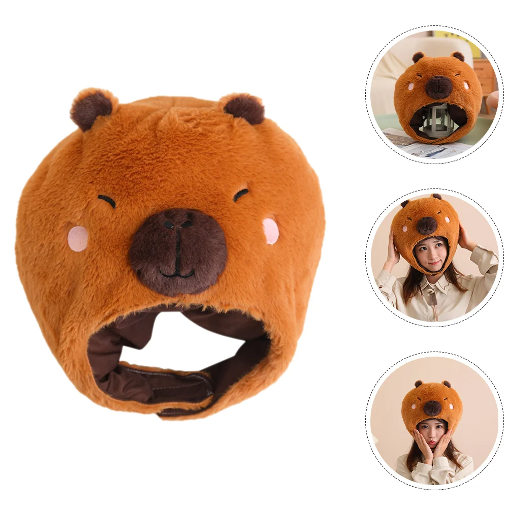 Plush Animal Hat Funny Headgear Stage Performance Costume Hat Decor Plush Headgear Plush Cosplay Hat