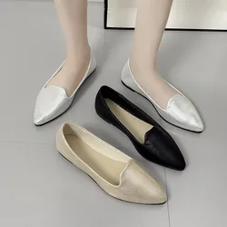 Kobiety 2024 Moda Slip on Loafers Breathable Stretch Ballet Shallow Flats Soft Bottom Pointed Toe plus size 43. Buty do łodzi