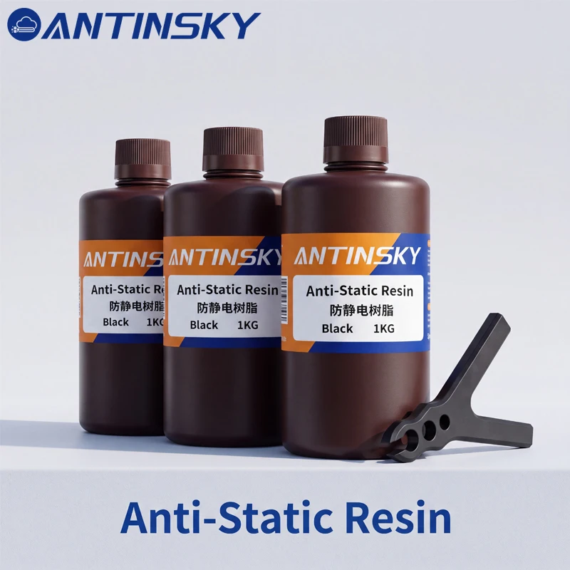 Antinsky Anti-Static Resin Black 1KG ESD Safe Static Dissipative Photopolymer Resin For Electronic Parts 3D Printing