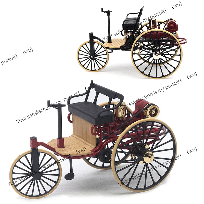 1Pc 1:12 1886 Vintage Classic Car No.1 Alloy Car Model Simulation Tricycle Pull Back Toy For Children Gift Collection