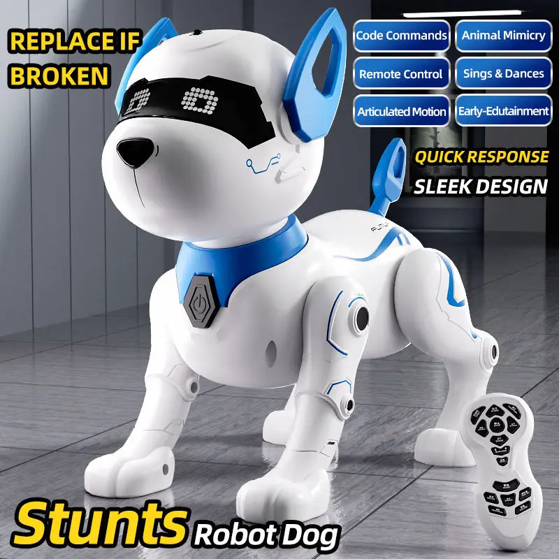 

New Smart Robot Remote Control Dog Radio Educational Toys RC Robot Smart Dog Toy Intelligent Programmable Dog Toys Children Gift