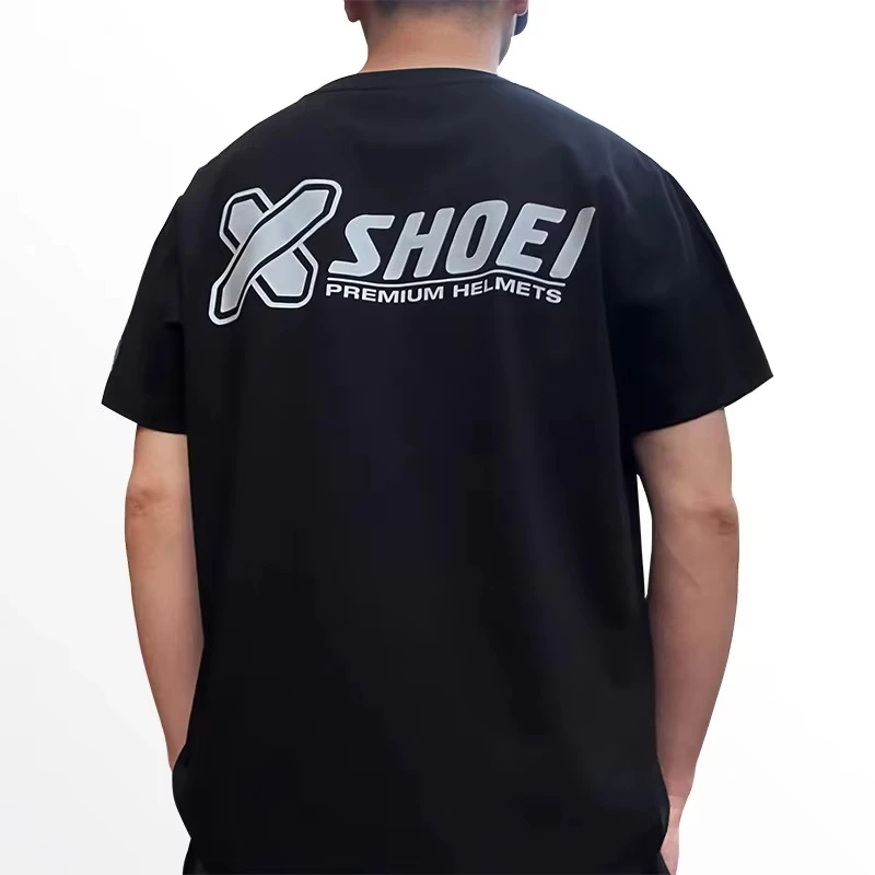 2026 Summer Fashion Shoei X15 CROSS LOGO Cotton Men T-shirt Motorcycle Summer Racing Short Sleeve Cycling Round Neck Comfortable