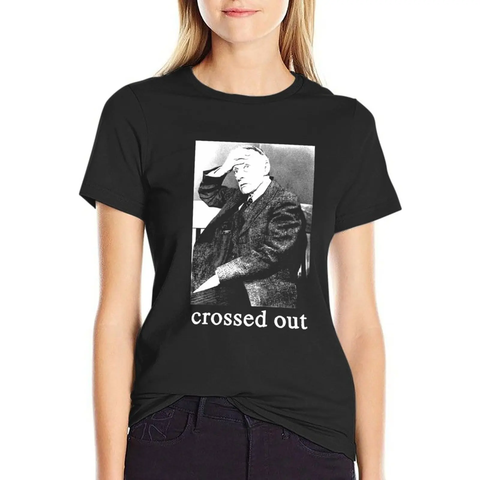 Crossed out \t T-Shirt oversized new edition tops customizeds white t-shirts for Women