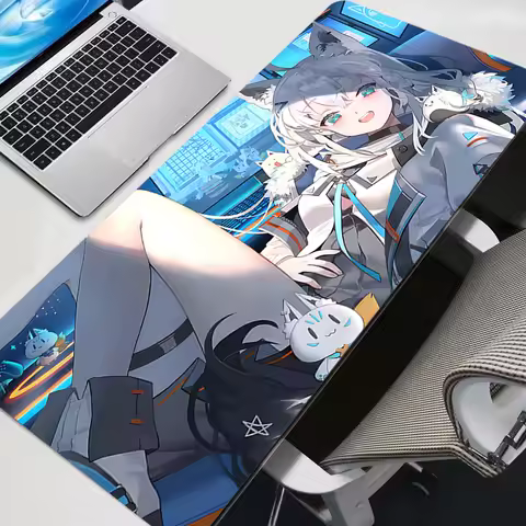 Gaming Mouse Pad Hololive Shirakami Fubuki Custom Home Computer Keyboard Pad Desk Mat Laptop Soft Anti-slip Table Mat Mousepad
