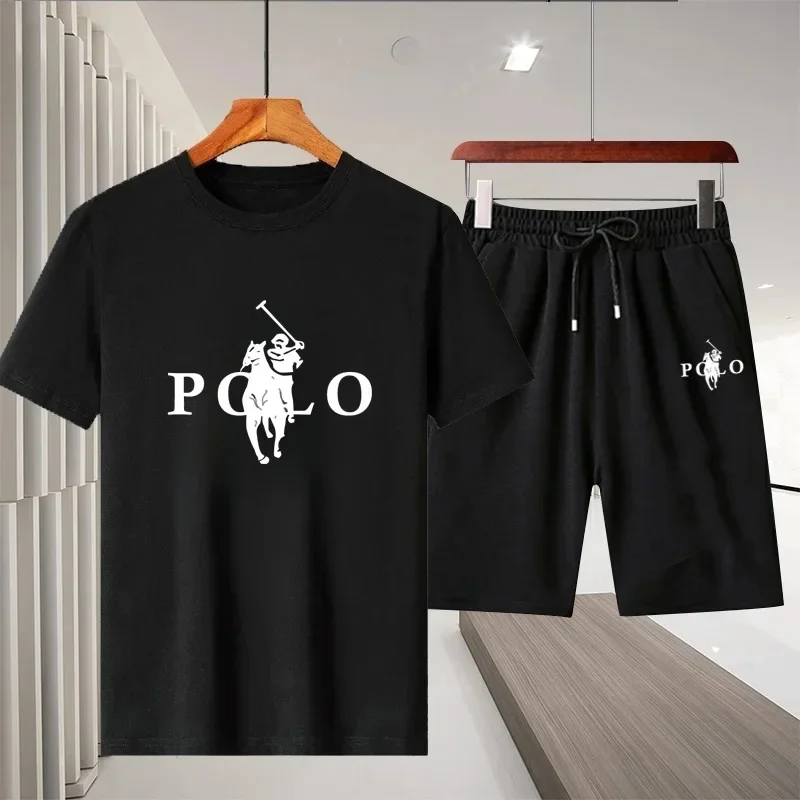 

Men's Summer New High Quality Casual Printed Set Short Sleeve T-shirt and Shorts Comfortable Outdoor Jogging Sports Activewear