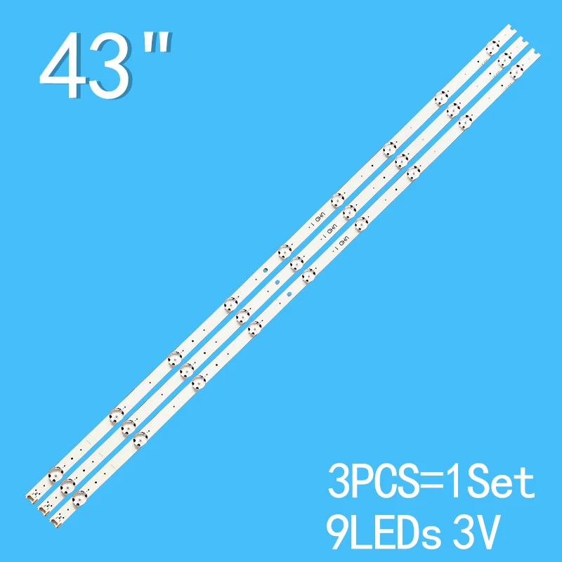 โคมไฟ3ชิ้นแถบไฟ LED 9ดวงสำหรับ LG 43 \