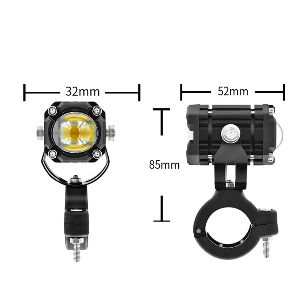 Motorcycle light 60W Motorbike Off-road Front Auxiliary 6000lm 6000k/3000k Super Bright Driving Led Light Headlight 3-Way Switch