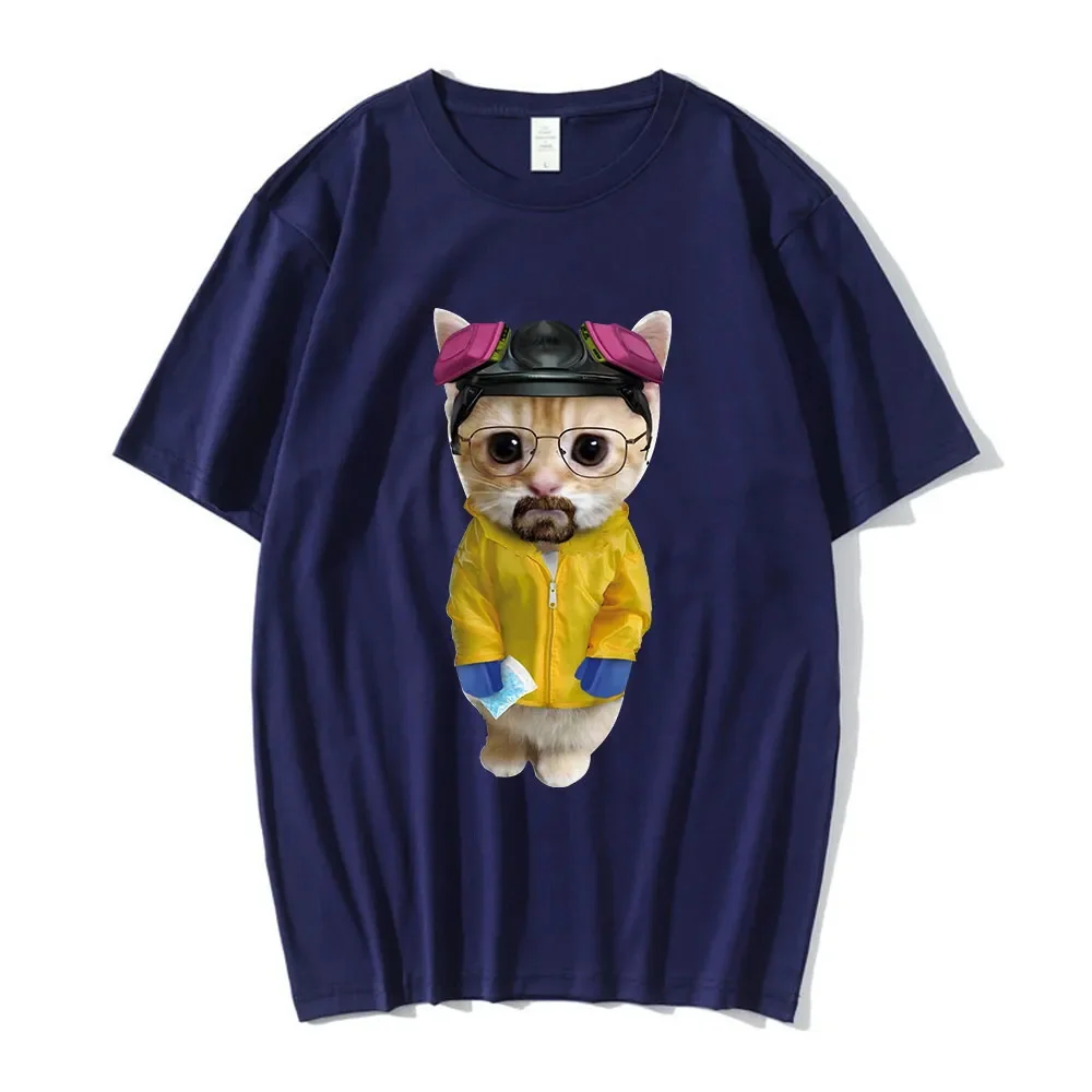 Programa de TV masculino e feminino Breaking-Bad T-Shirt, Engraçado, Breaking Cat, Munchkin Kitty, Chorando, Engraçado Kitty, Plus Size