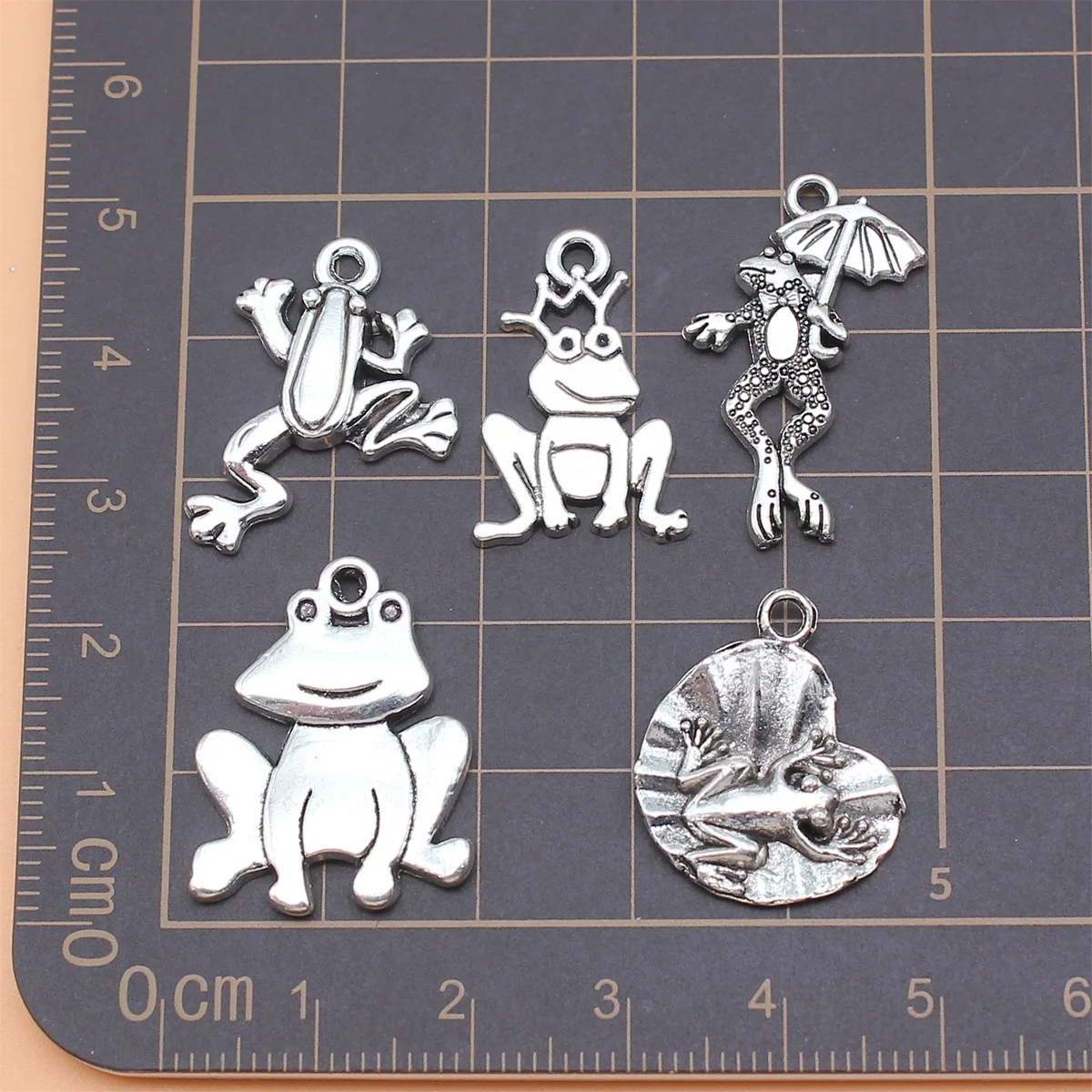 150Pcs/Bag 5 Styles Antique Silver Color Frog Charms Pendant Diy Jewelry Accessories For Jewelry Making