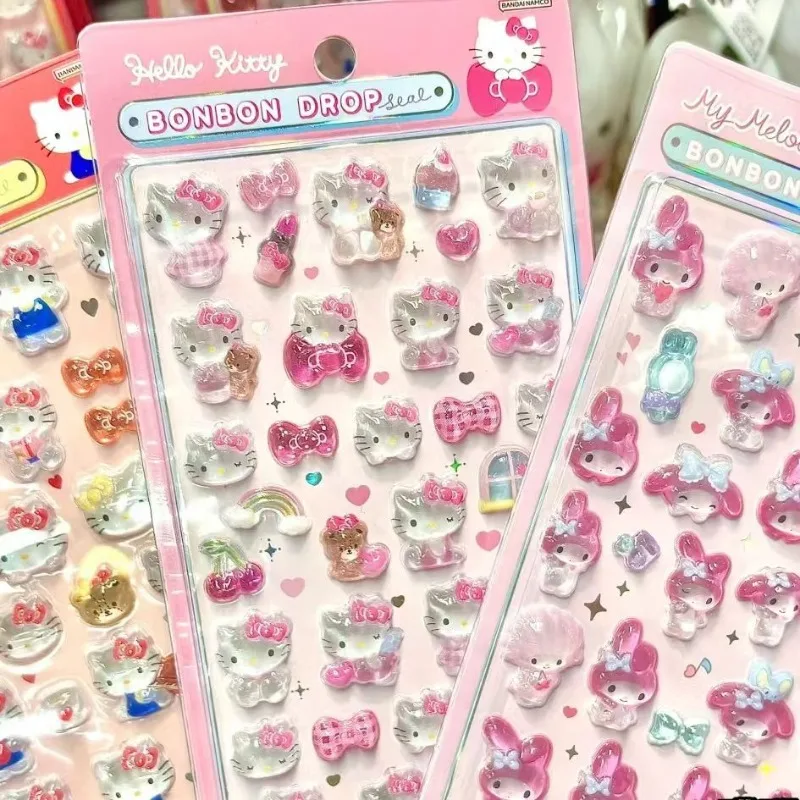

3D наклейка HelloKitty, полые наклейки с тиснением пузыря, новые декоративные наклейки Sanrio «сделай сам», украшение для чемодана, мобильного телефона, подарок