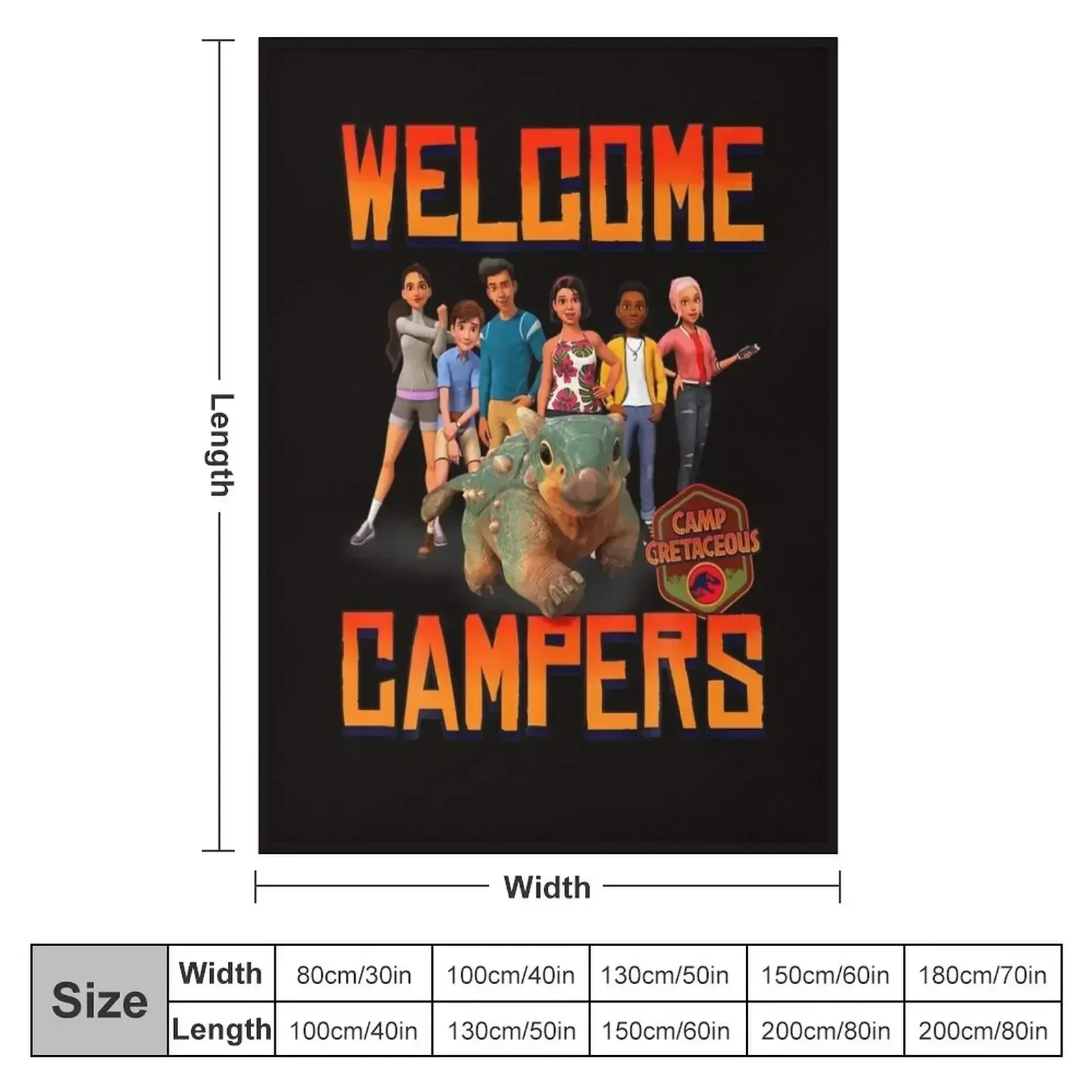 Jurassic World Camp Cretaceous Welcome Campers Group T Shirt Throw Blanket Fashion Sofas Blankets For Sofas Blankets