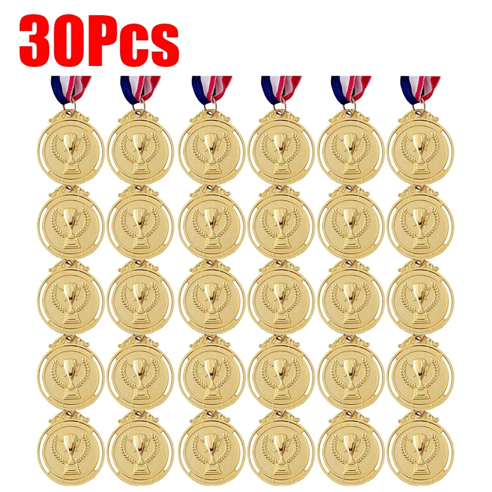 10-30xWinner Beloning Goud Zilver Brons Award Medaille met Neklint 1e 2e 3e Prijs Medaille voor Sport Competitie Prijs voor Kinderen