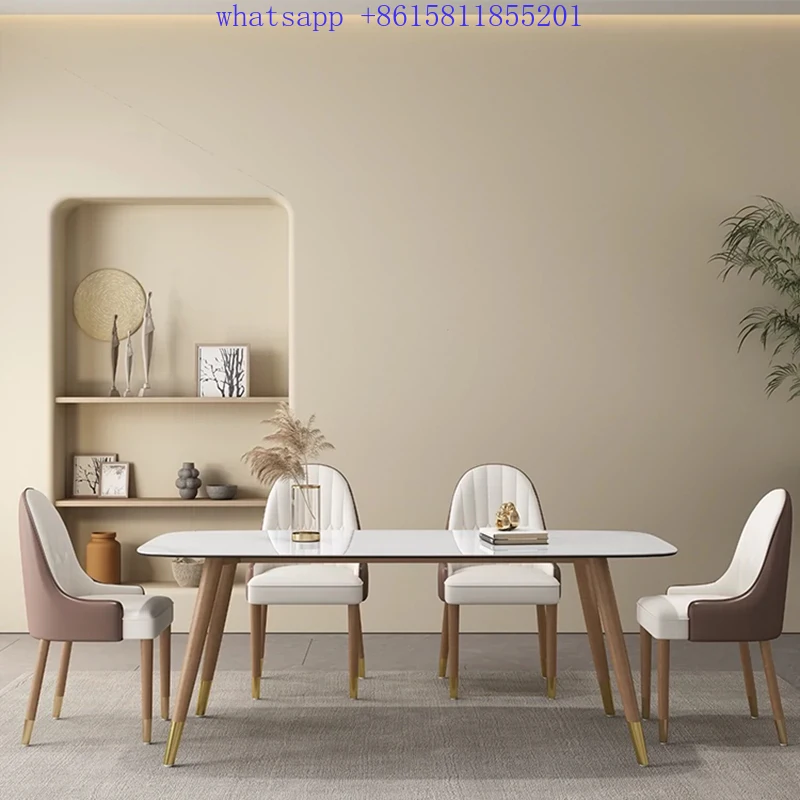 

Modern luxury minimalist white dining table Large living room dining table chairs mesa para cocina pequeña y sillas 롤테이블