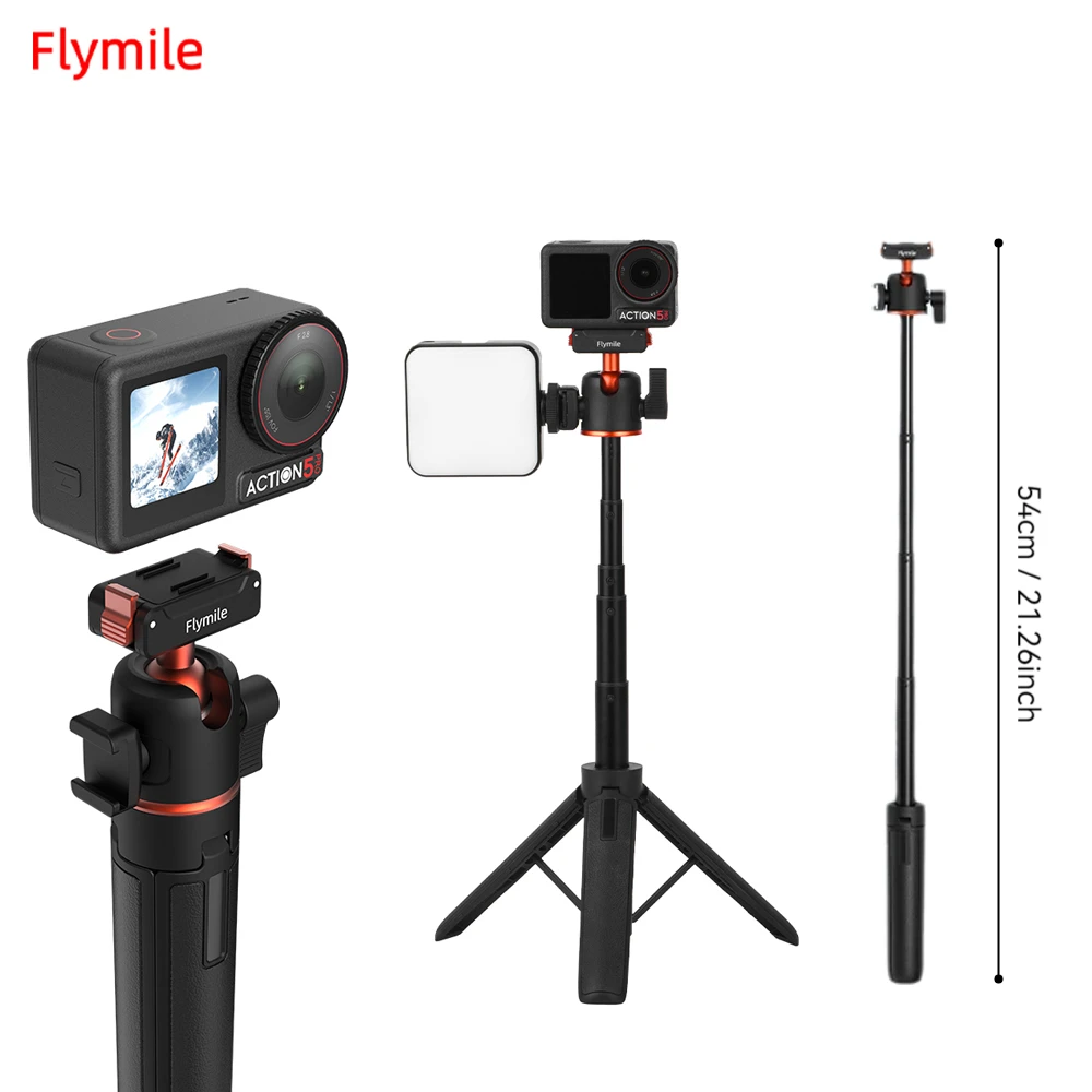 

Magnetic Tripod Selfie Stick for DJI Action 5 Pro/4/3/Osmo 360 With Quick Release Base Adjustable Length Action Camera Accessory