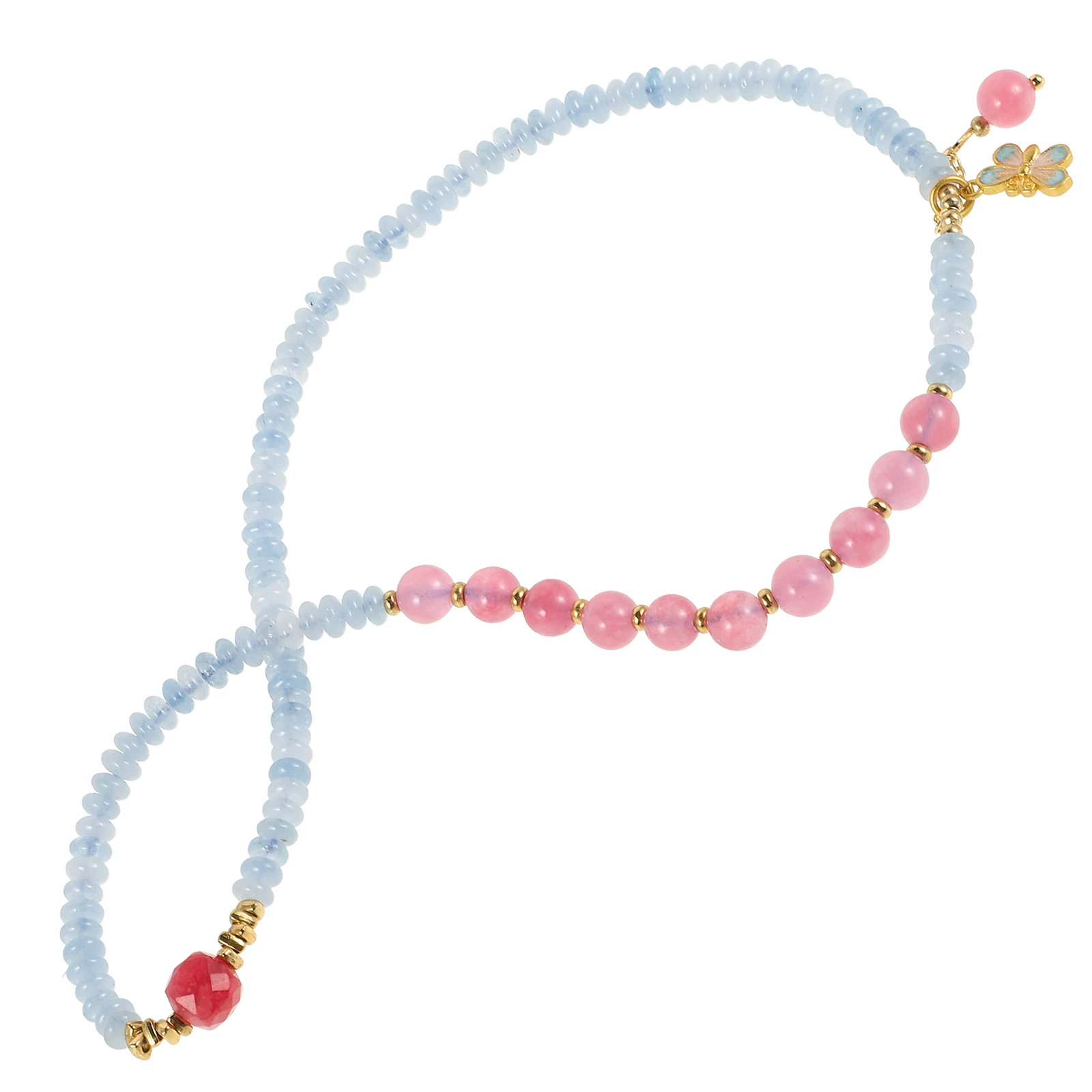

Butterfly Fishtail Multilayer Bracelet Aquamarine Pearl Beaded Jewelry Women Charm Bracelets Versatile Trendy Design Occasions